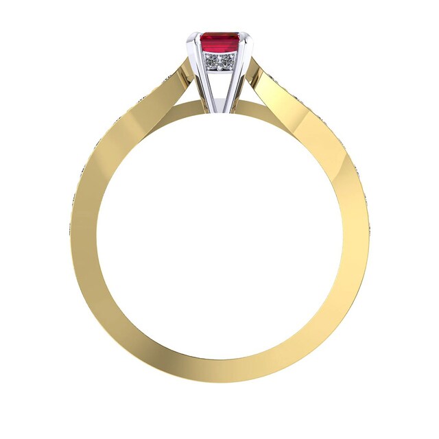 Mappin & Webb Boscobel 18ct Yellow Gold And 6x4mm Ruby Ring