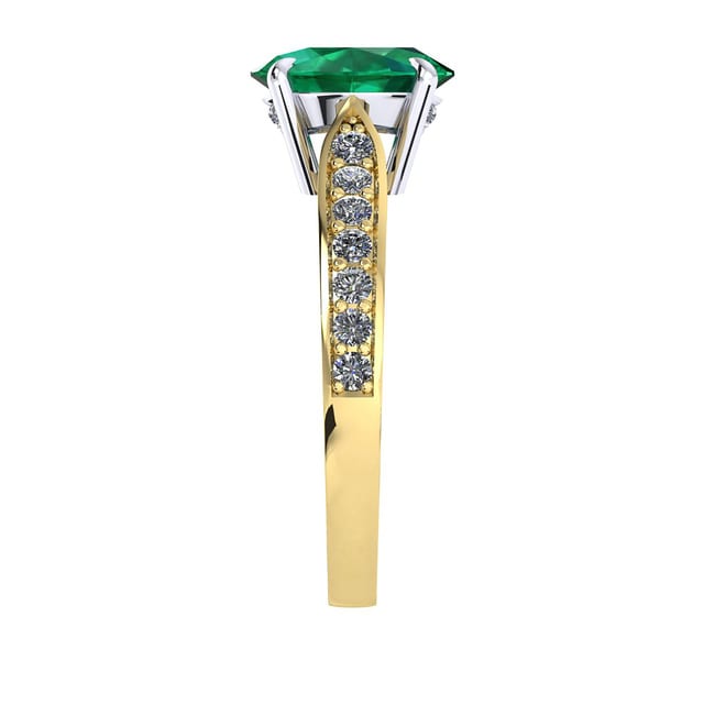 Mappin & Webb Boscobel 18ct Yellow Gold And 9x7mm Emerald Ring - Ring Size P