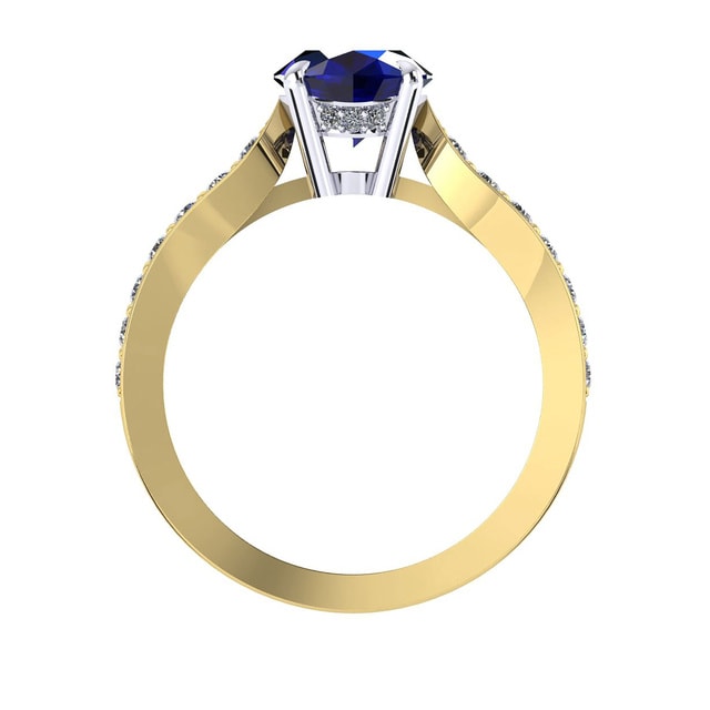 Mappin & Webb Boscobel 18ct Yellow Gold And 9x7mm Sapphire Ring