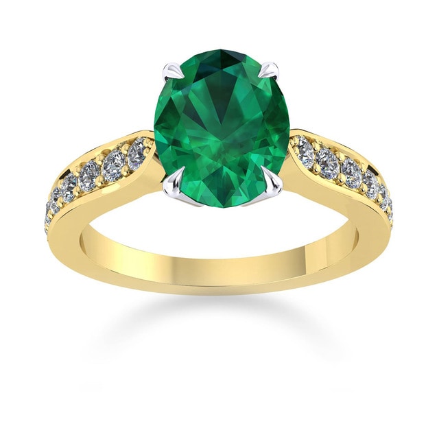 Boscobel 18ct Yellow Gold And 7x5mm Emerald Ring - Ring Size M