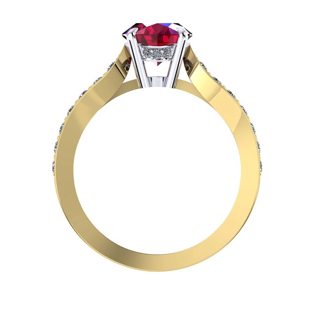 Mappin & Webb Boscobel 18ct Yellow Gold And 7x5mm Ruby Ring