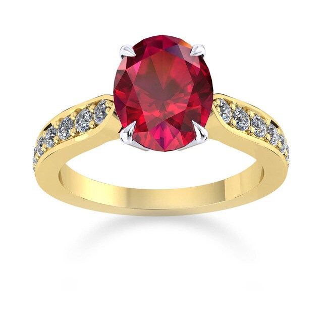 Mappin & Webb Boscobel 18ct Yellow Gold And 6x4mm Ruby Ring