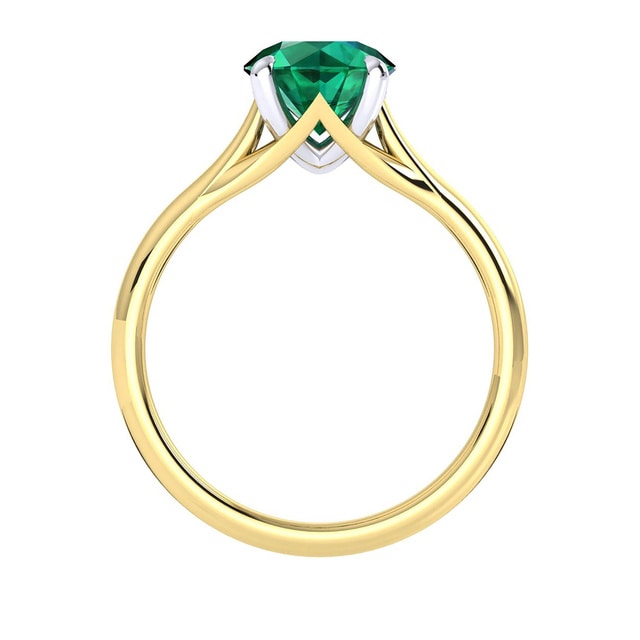 Mappin & Webb Ena Harkness 18ct Yellow Gold And 6mm Emerald Ring