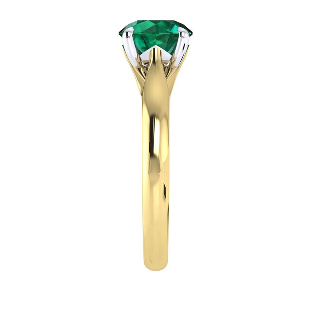 Mappin & Webb Ena Harkness 18ct Yellow Gold And 6mm Emerald Ring