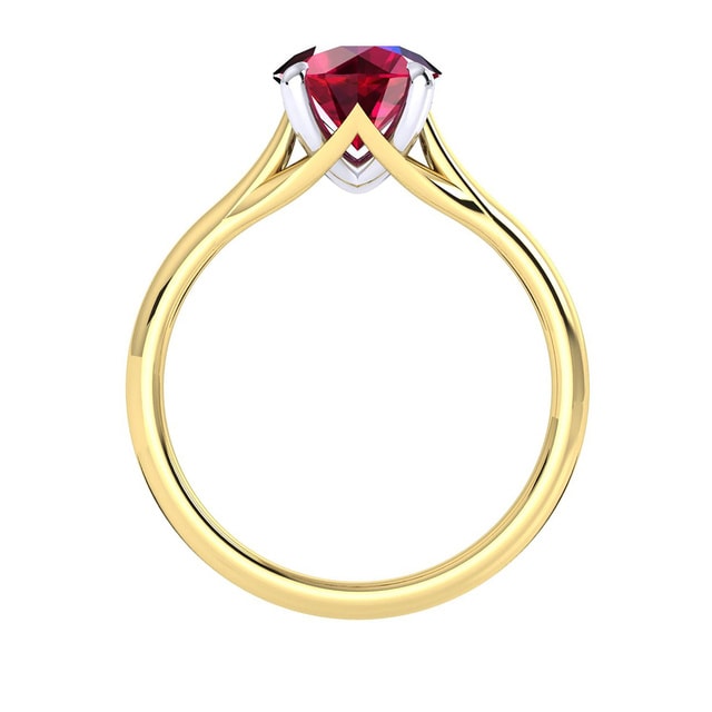 Mappin & Webb Ena Harkness 18ct Yellow Gold And 6mm Ruby Ring