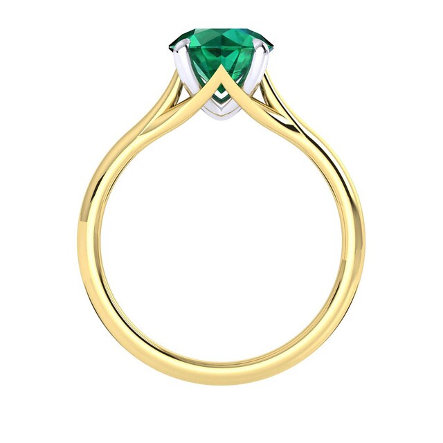 Mappin & Webb Ena Harkness 18ct Yellow Gold And 5mm Emerald Ring