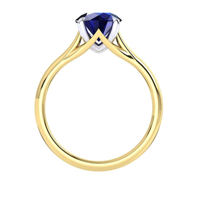 Mappin & Webb Ena Harkness 18ct Yellow Gold And 5mm Sapphire Ring