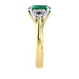 Mappin & Webb Ena Harkness 18ct Yellow Gold And Three Stone 9x7mm Emerald Ring