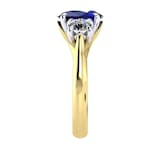 Mappin & Webb Ena Harkness 18ct Yellow Gold And Three Stone 6x4mm Sapphire Ring