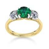 Mappin & Webb Ena Harkness 18ct Yellow Gold And Three Stone 6mm Emerald Ring