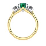 Mappin & Webb Ena Harkness 18ct Yellow Gold And Three Stone 6mm Emerald Ring