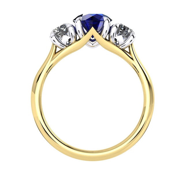 Mappin & Webb Ena Harkness 18ct Yellow Gold And Three Stone 6mm Sapphire Ring