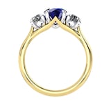 Mappin & Webb Ena Harkness 18ct Yellow Gold And Three Stone 6mm Sapphire Ring
