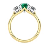 Mappin & Webb Ena Harkness 18ct Yellow Gold And Three Stone 4mm Emerald Ring