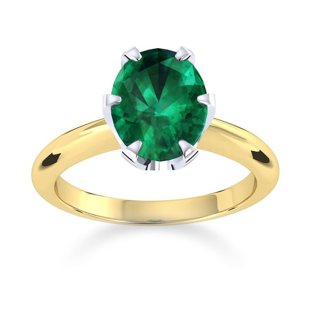 Mappin & Webb Hermione 18ct Yellow Gold And 9x7mm Emerald Ring