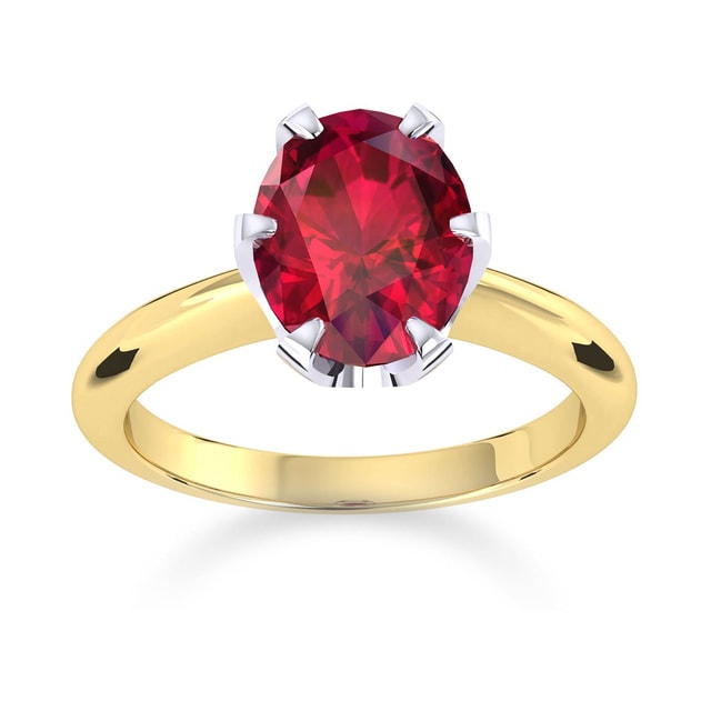 Hermione 18ct Yellow Gold And 9x7mm Ruby Ring - Ring Size M