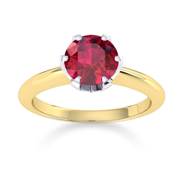 Mappin & Webb Hermione 18ct Yellow Gold And 6mm Ruby Ring