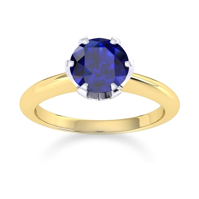 Hermione 18ct Yellow Gold And 4mm Sapphire Ring - Ring Size L