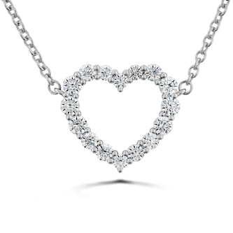Hearts On Fire 18K White Gold Signature 0.34cttw Diamond Medium Heart Pendant Hearts On Fire 18K White Gold Signature 0.34cttw Diamond Medium Heart Pendant