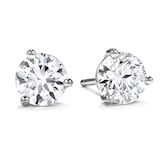 Hearts On Fire 18K White Gold Three Prong 0.96cttw Diamond Stud Earrings