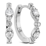 Hearts On Fire 18K White Gold Bezel Regal 0.33cttw Diamond Huggie Earrings