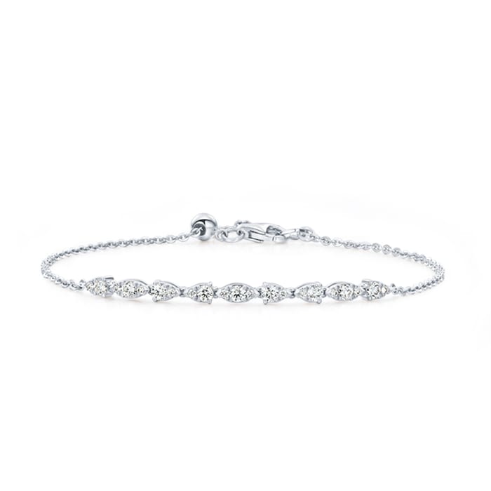 Hearts On Fire 18K White Gold Aerial Dewdrop 0.40cttw Diamond Bracelet