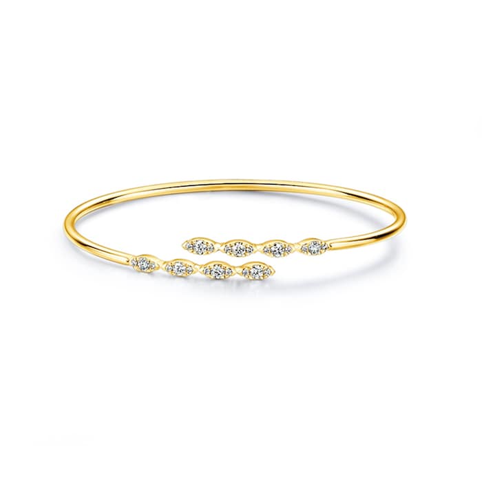 Hearts On Fire 18K Yellow Gold Aerial Marquise 0.50cttw Diamond Flexi Bangle