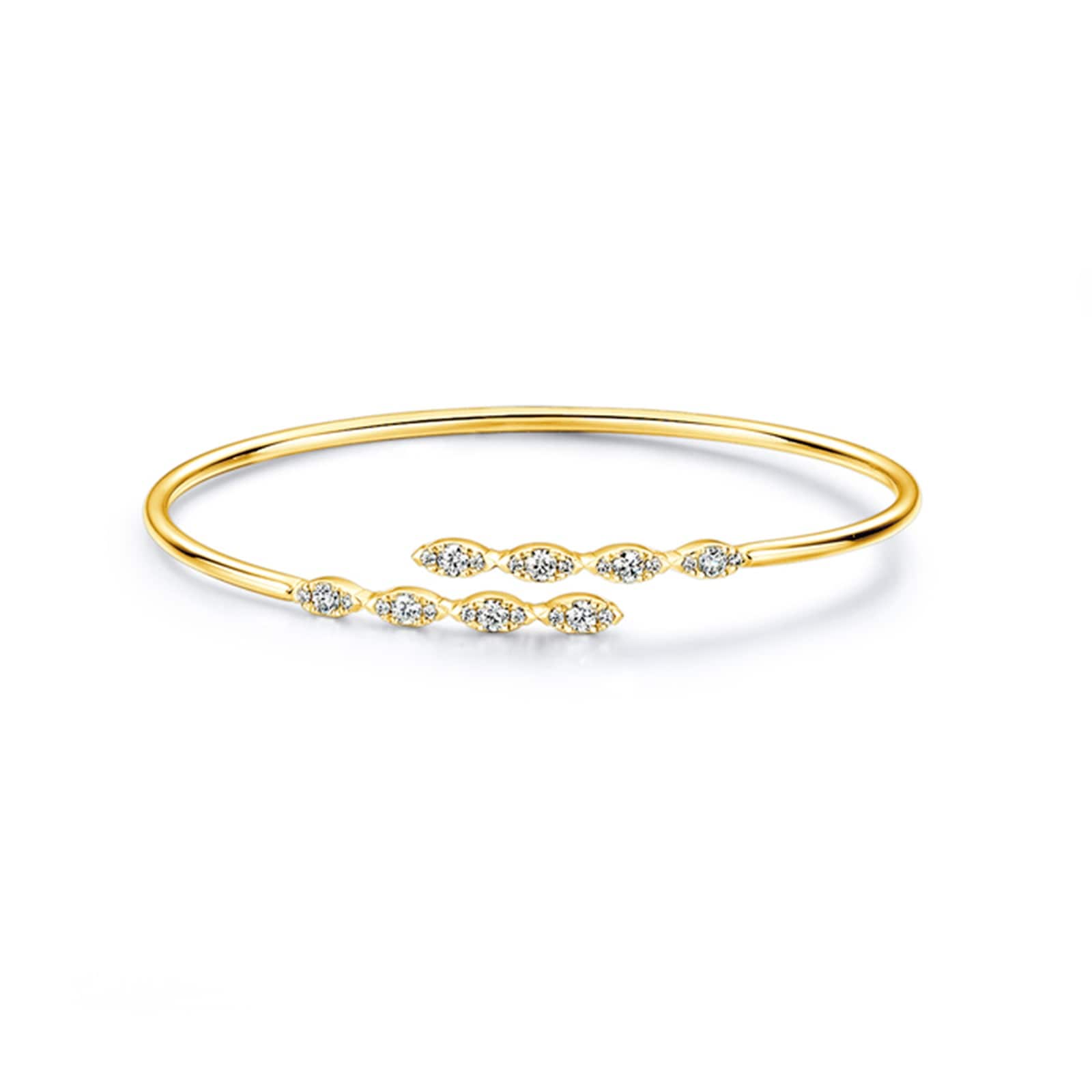 Hearts On Fire 18K Yellow Gold Aerial Marquise 0.50cttw Diamond Flexi Bangle Hearts On Fire 18K Yellow Gold Aerial Marquise 0.50cttw Diamond Flexi Bangle