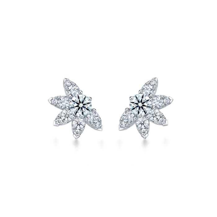 Hearts on Fire 18K White Gold Aerial Sunburst 1.32cttw Diamond Stud Earrings