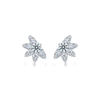 Hearts on Fire 18K White Gold Aerial Sunburst 1.32cttw Diamond Stud Earrings