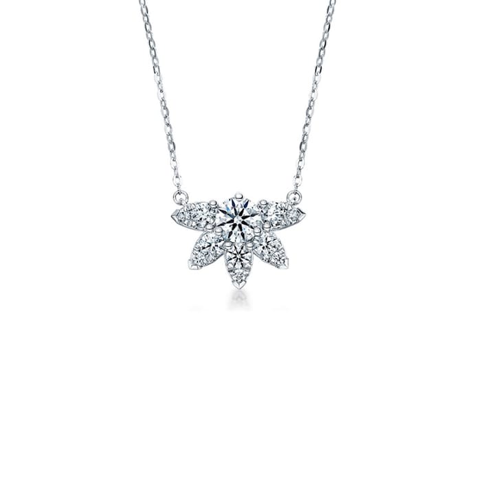 Hearts on Fire 18K White Gold Aerial Sunburst 0.60cttw Diamond Pendant Necklace