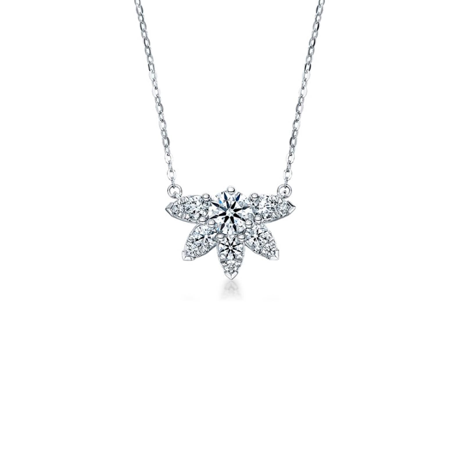 Hearts on Fire 18K White Gold Aerial Sunburst 0.60cttw Diamond Pendant Necklace