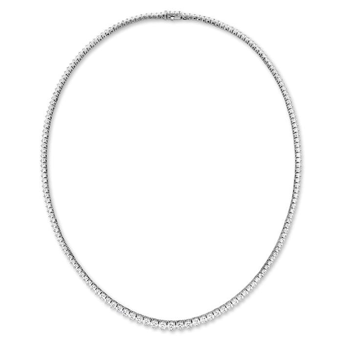 Hearts On Fire 18K White Gold Signature Graduated 11.94cttw Diamond Line Necklace