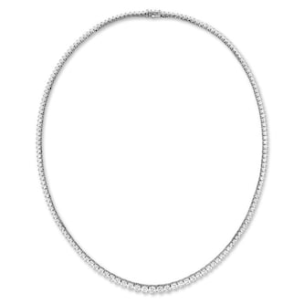 Hearts On Fire 18K White Gold Signature Graduated 11.94cttw Diamond Line Necklace Hearts On Fire 18K White Gold Signature Graduated 11.94cttw Diamond Line Necklace