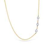 Hearts On Fire 18K White Gold Signature Off Set Triple Bezel 0.05cttw Diamond Necklace