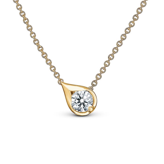 Hearts On Fire 18K Yellow Gold LU 0.30cttw Diamond Droplet Pendant