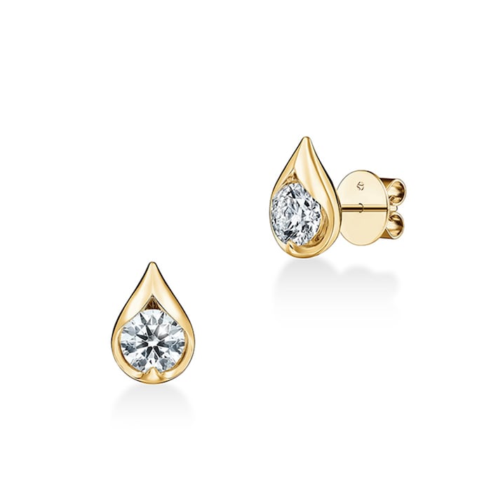 Hearts On Fire 18K Yellow Gold LU 0.60cttw Diamond Droplet Stud Earrings