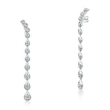 Hearts On Fire 18K White Gold LU 5.30cttw Diamond Droplet Stiletto Drop Earrings