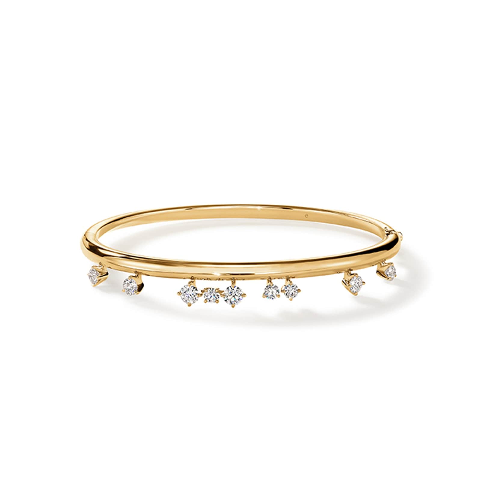 Hearts On Fire 18K Yellow Gold Barre 1.00cttw Floating Diamond Bangle Hearts On Fire 18K Yellow Gold Barre 1.00cttw Floating Diamond Bangle