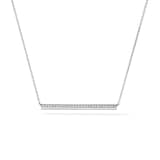 Hearts On Fire 18K White Gold Barre 0.15ctw Pavé Diamond Pendant Necklace