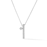 Hearts On Fire 18K White Gold Barre 0.45cttw Floating Single Diamond Pavé Pendant Necklace