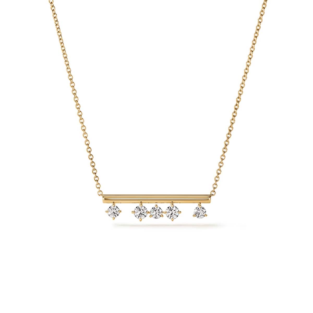 Hearts On Fire 18K Yellow Gold Barre 0.45cttw Floating Diamond Pendant Necklace Hearts On Fire 18K Yellow Gold Barre 0.45cttw Floating Diamond Pendant Necklace