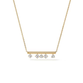 Hearts On Fire 18K Yellow Gold Barre 0.45cttw Floating Diamond Pendant Necklace Hearts On Fire 18K Yellow Gold Barre 0.45cttw Floating Diamond Pendant Necklace