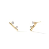 Hearts On Fire 18K Yellow Gold Barre 0.30cttw Floating Diamond Climber Earrings