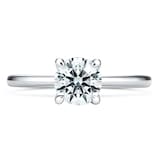 Hearts On Fire 18K White Gold Vela 0.50cttw Diamond Solitaire Ring - Size 6.5