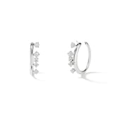 Hearts On Fire 18K White Gold Barre 1.35cttw Floating Diamond Small Hoop Earrings