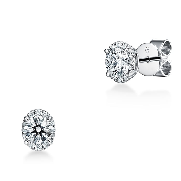 Hearts On Fire 18K White Gold Ellipse 1.05cttw Diamond Stud Earrings Hearts On Fire 18K White Gold Ellipse 1.05cttw Diamond Stud Earrings