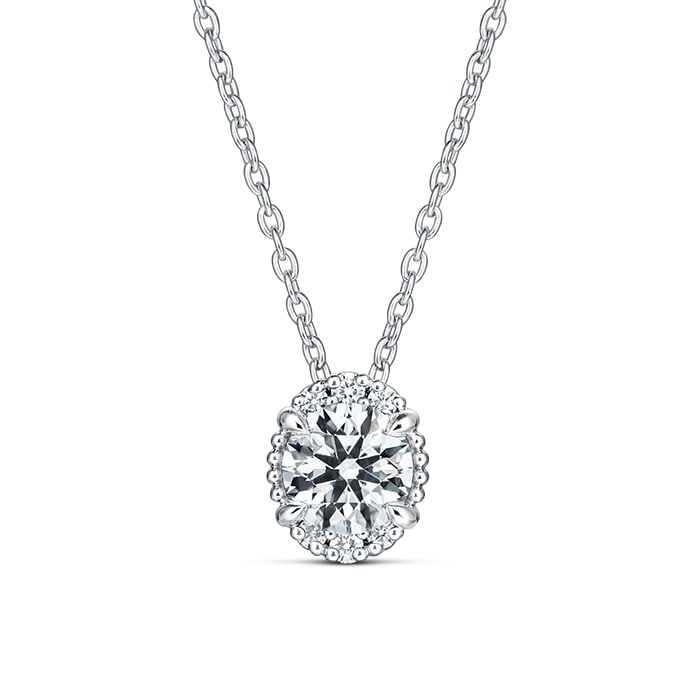 Hearts On Fire 18K White Gold Ellipse 0.55cttw Diamond Pendant Hearts On Fire 18K White Gold Ellipse 0.55cttw Diamond Pendant