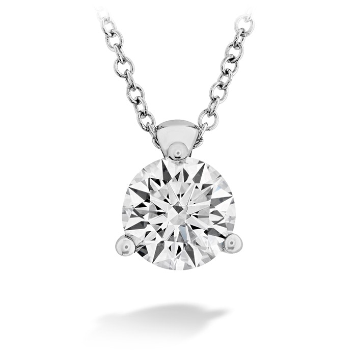 Hearts On Fire 18K White Gold Three Prong 0.08cttw Diamond Solitaire Pendant