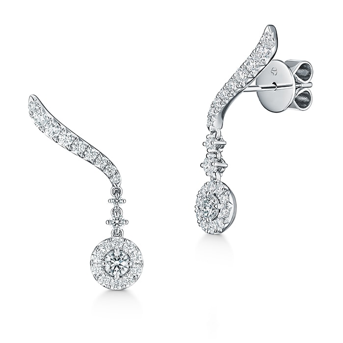 Hearts On Fire 18K White Gold Vela 0.80cttw Diamond Drop Earrings Hearts On Fire 18K White Gold Vela 0.80cttw Diamond Drop Earrings